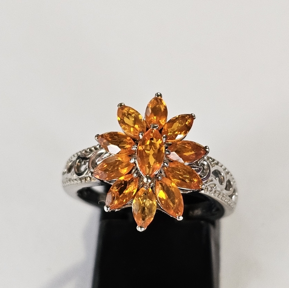 Jalisco Fire Opal Ring Size 7.5 Platinum/925! 😲 - Picture 3 of 14